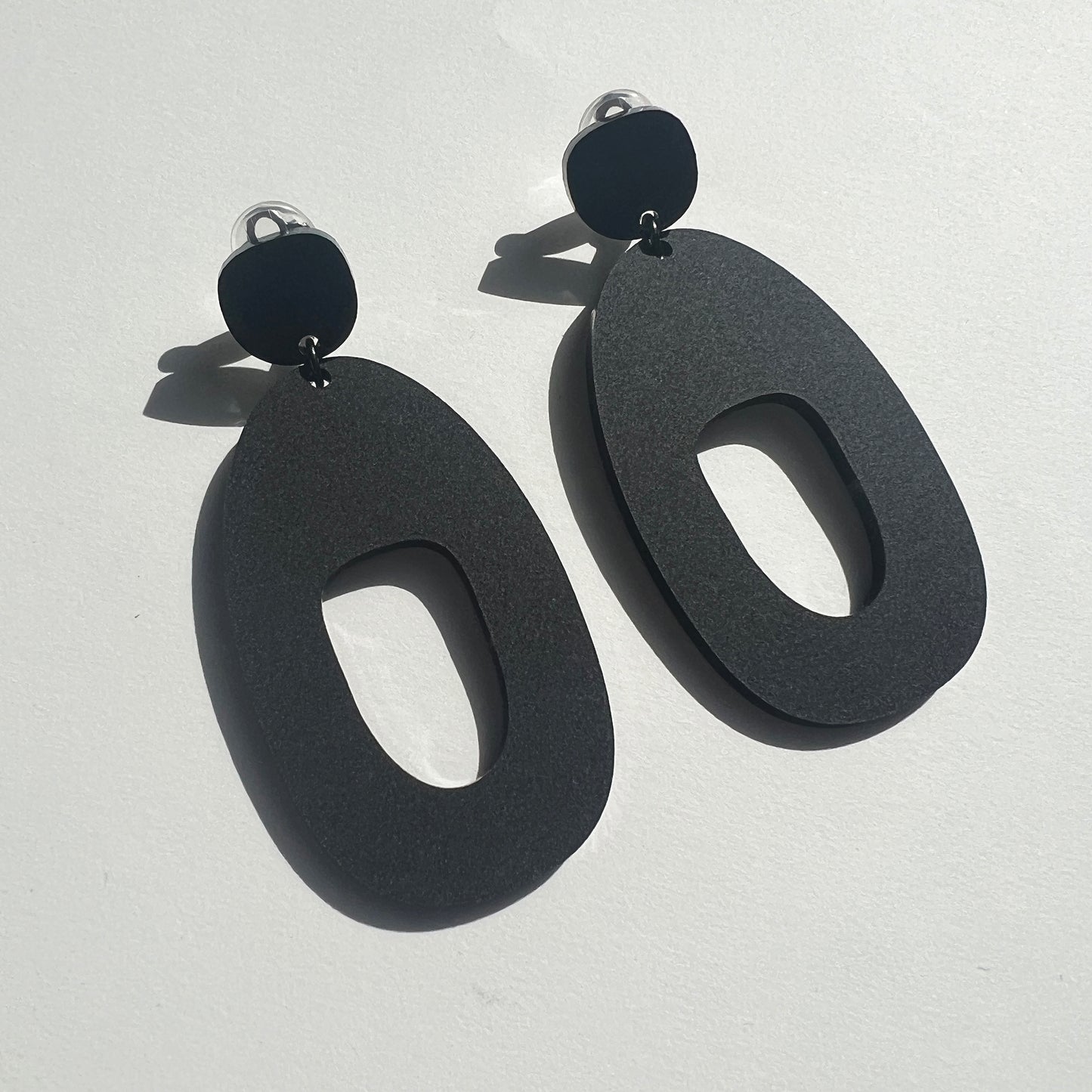 SOKO Statement Earrings CLIP ON - Black