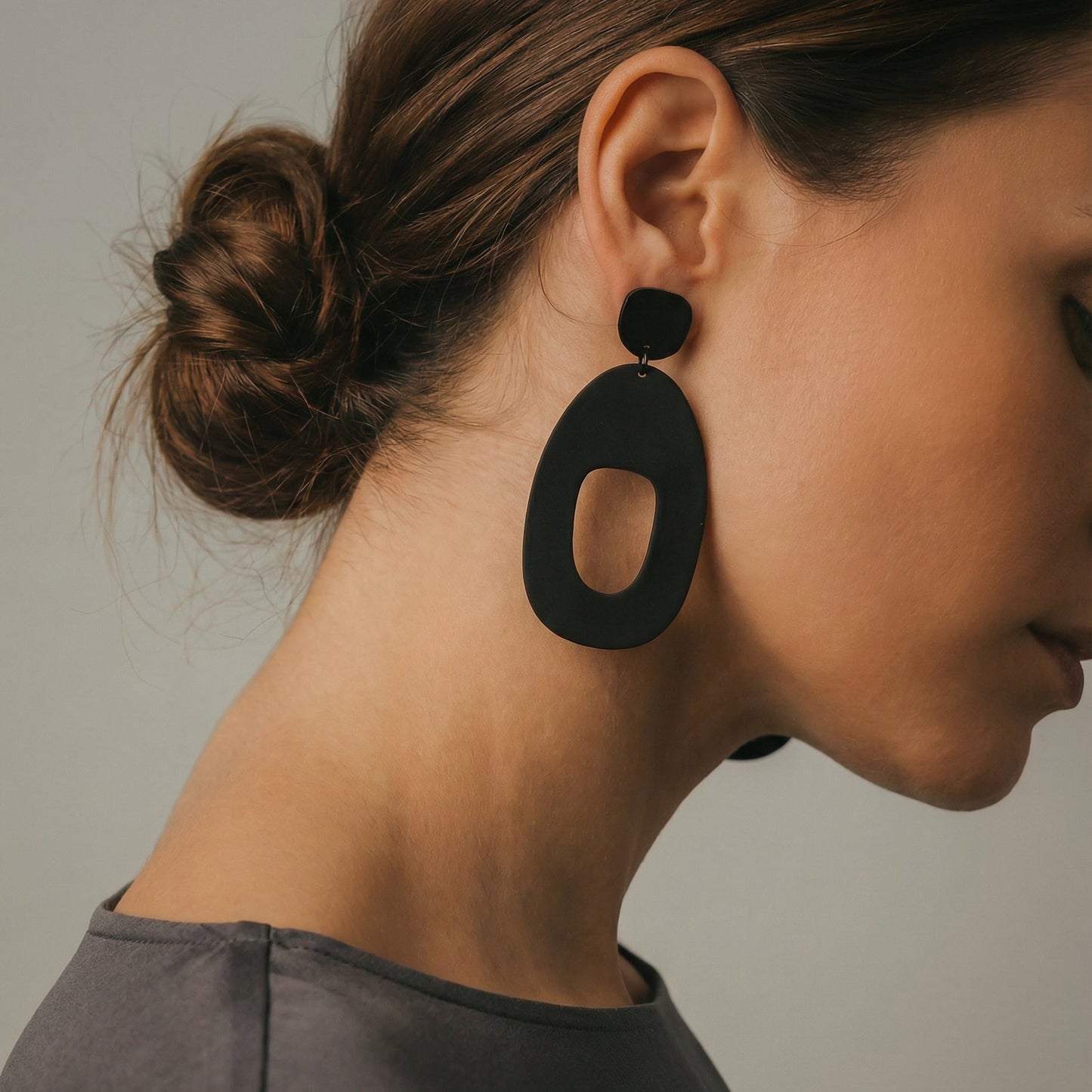 SOKO Large Statement Earrings - Matte Black - Mingled
