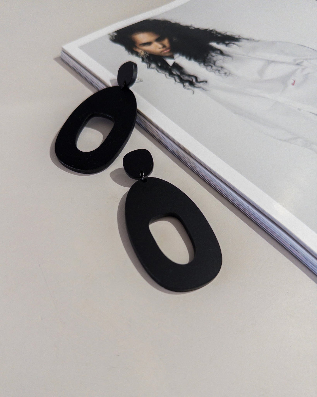 SOKO Statement Earrings - Matte Black - Mingled