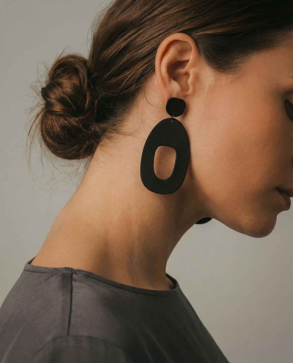 SOKO Statement Earrings - Matte Black - Mingled