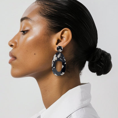 SOKO Large Statement Earrings - Matte Burgundy - Mingled