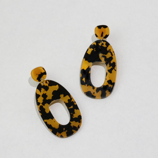 SOKO Large Statement Earrings - Honey Tortoise Shell