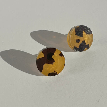15mm Round Stud - Tortoise Shell - Mingled