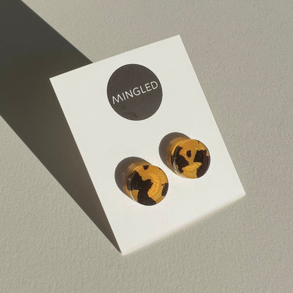 15mm Round Stud - Tortoise Shell - Mingled