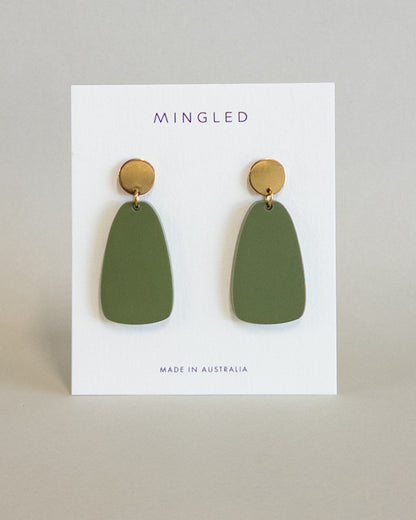 Salita Dangle Earrings - Olive Green