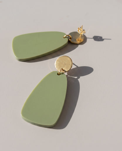 Salita Dangle Earrings - Olive Green