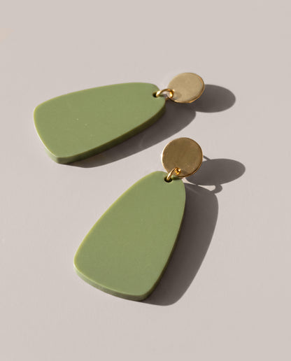 Salita Dangle Earrings - Olive Green
