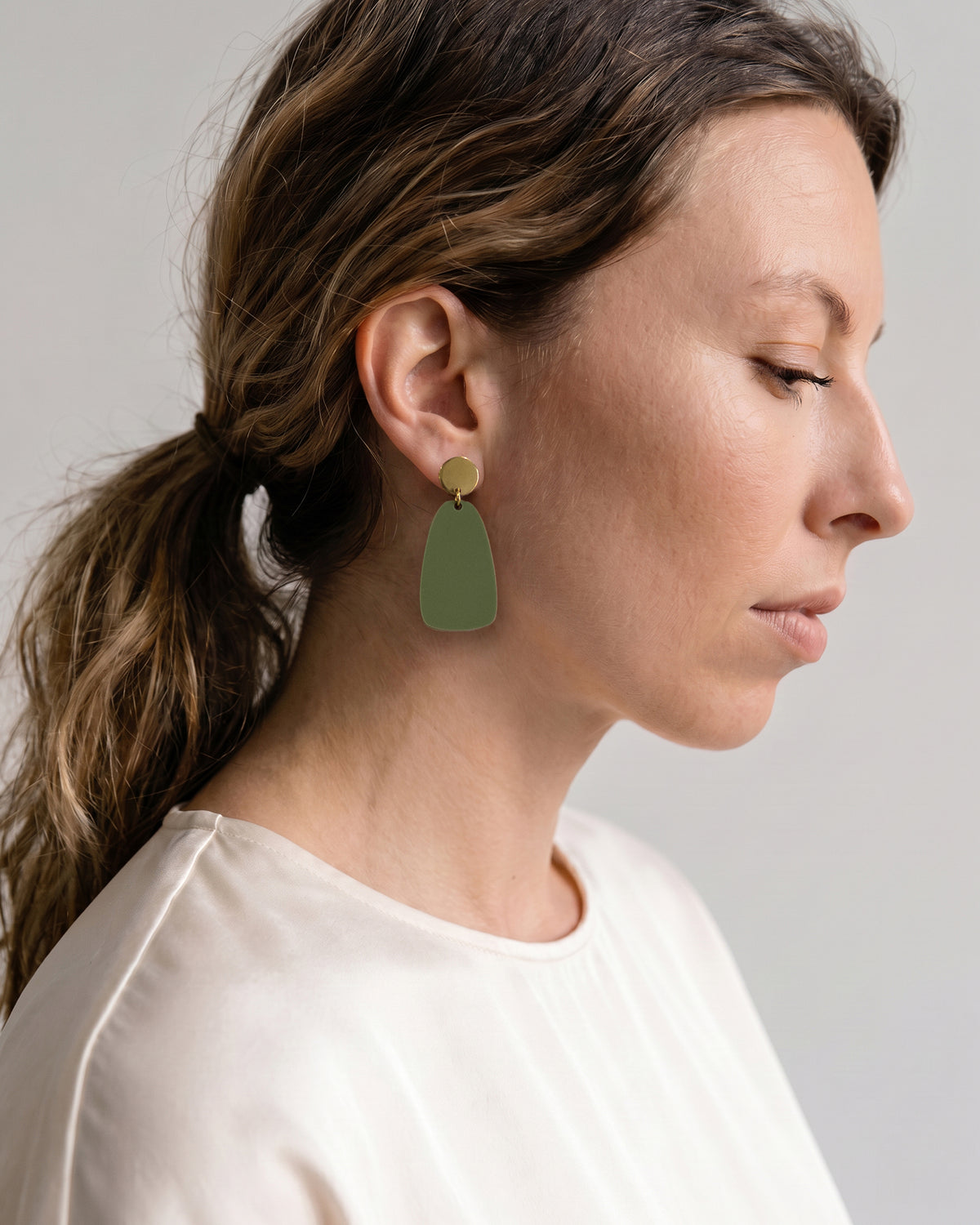 Salita Dangle Earrings - Olive Green