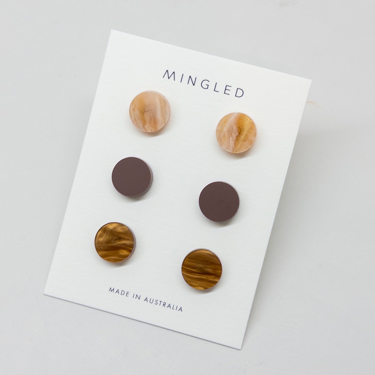 Set of 3 Studs - 15mm Round - Sunset