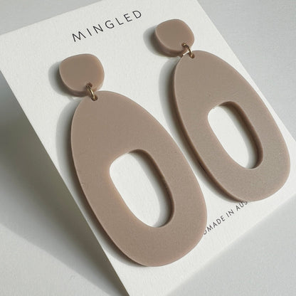 SOKO Large Statement Earrings - Taupe - Mingled