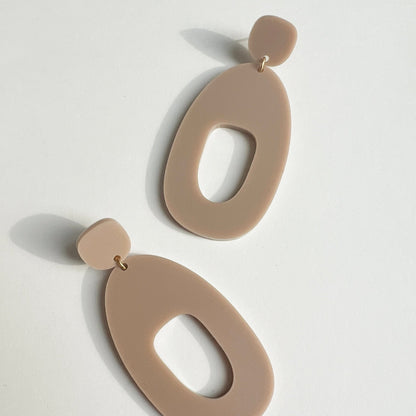 SOKO Large Statement Earrings - Taupe - Mingled