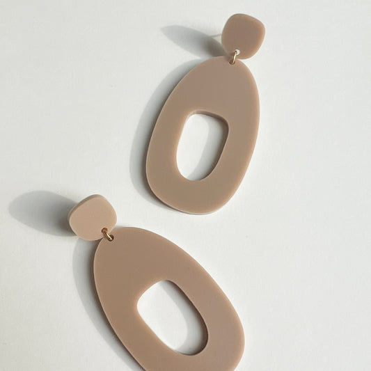 SOKO Large Statement Earrings - Taupe