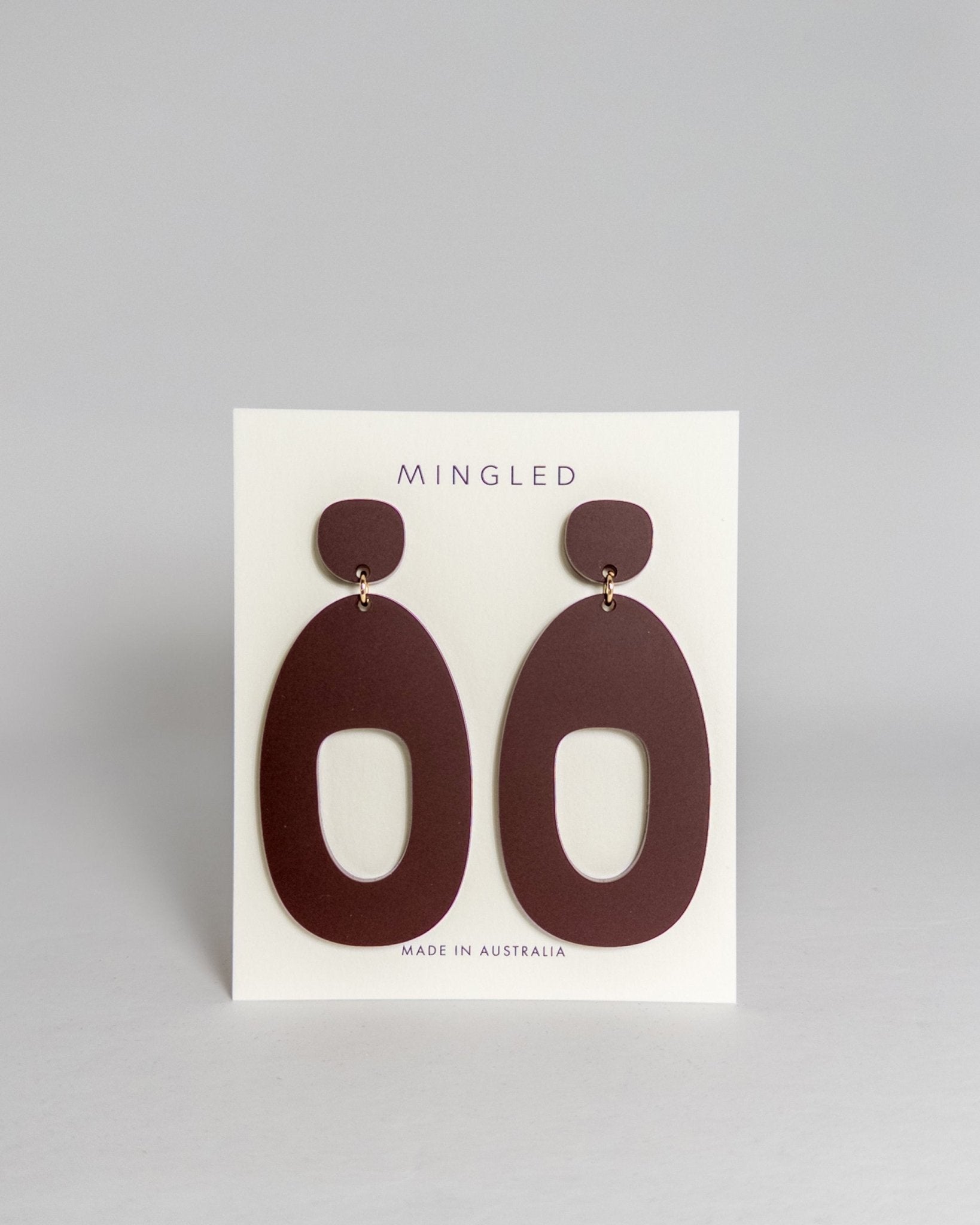 SOKO Large Statement Earrings - Merlot - Mingled