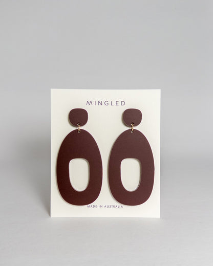 SOKO Large Statement Earrings - Merlot - Mingled