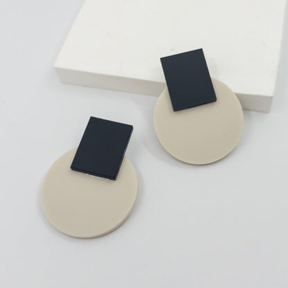 Solara Matte Black and Ivory Statement Earrings - Mingled