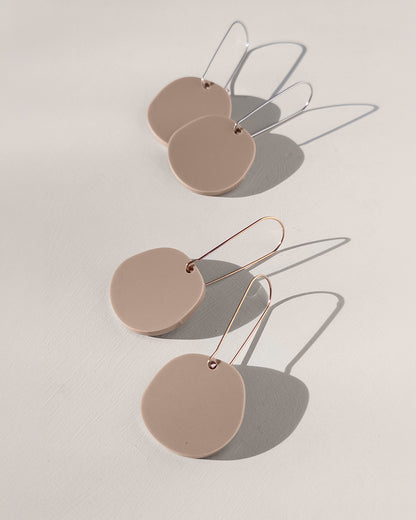 Organic Dangle Earrings - Taupe