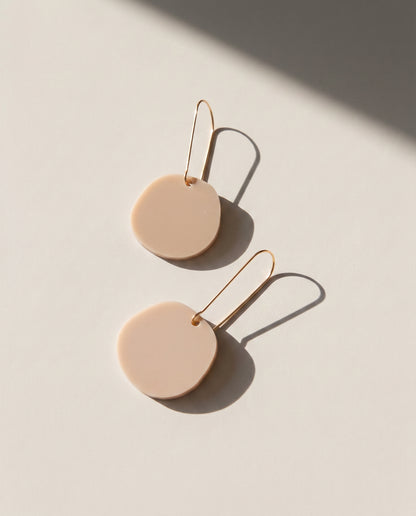 Organic Dangle Earrings - Taupe