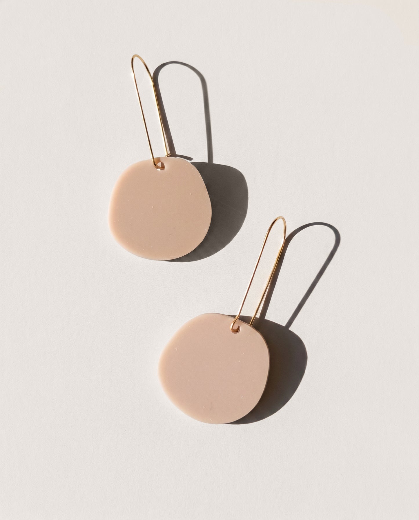 Organic Dangle Earrings - Taupe