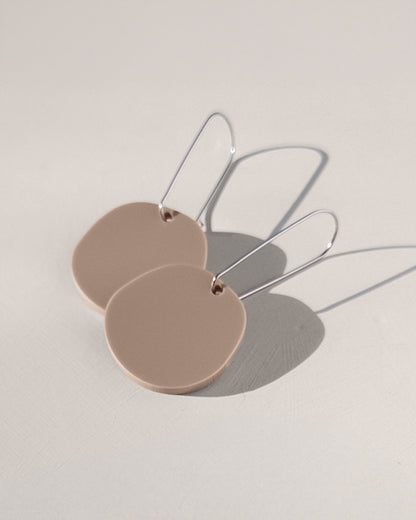 Organic Dangle Earrings - Taupe