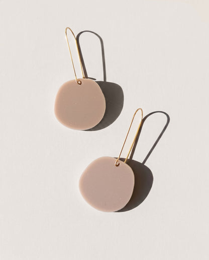 Organic Dangle Earrings - Taupe - Mingled