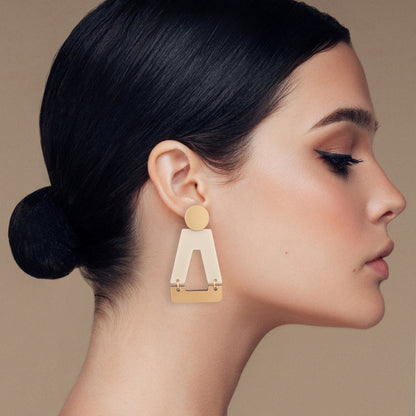 Tempio Matte Ivory Statement Earrings - Mingled