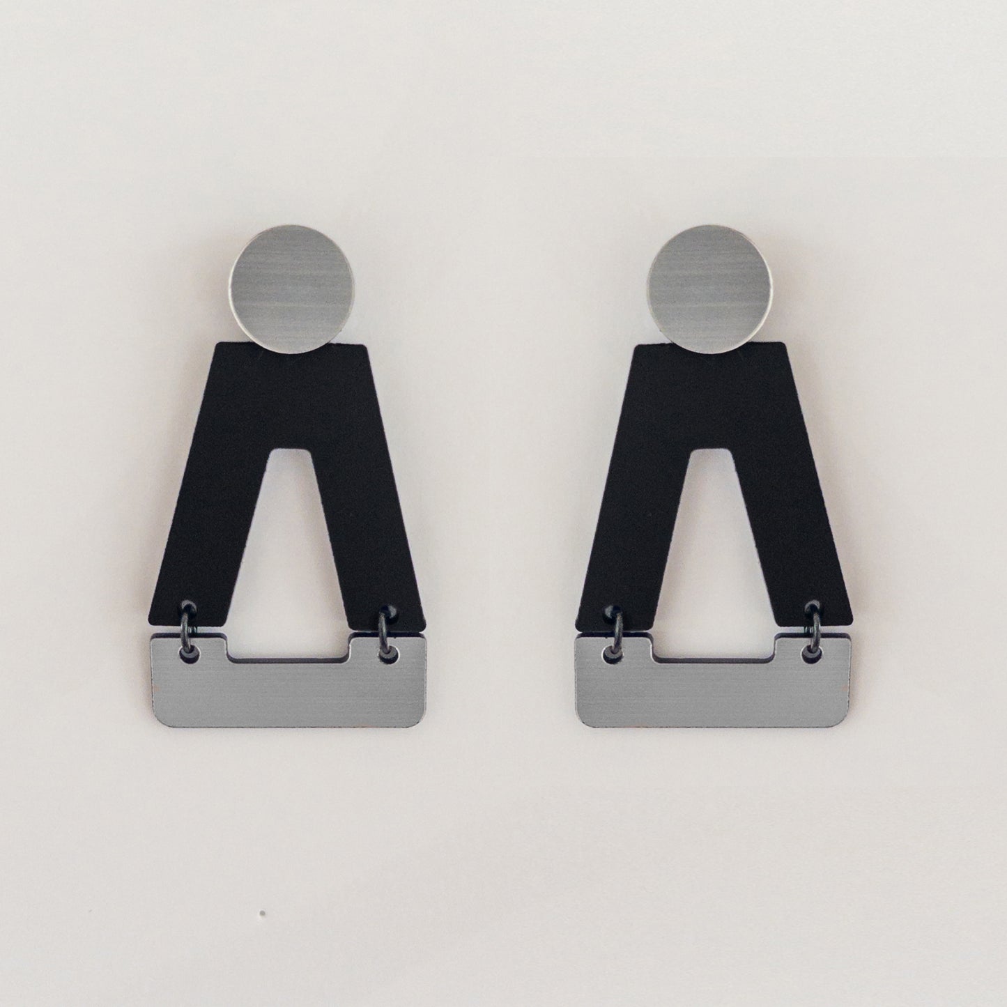 Tempio Silver and Black Statement Earrings
