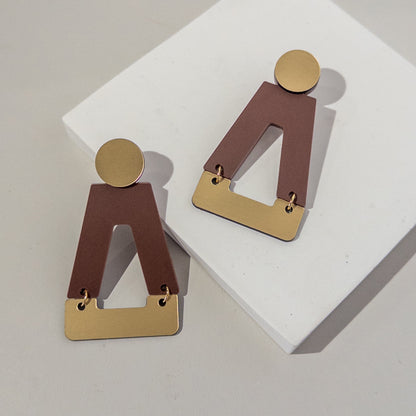 Tempio Nutmeg Brown Statement Earrings - Mingled