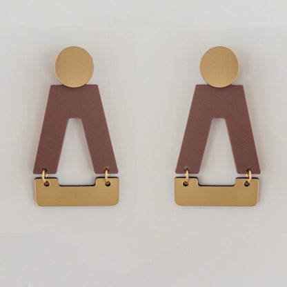 Tempio Nutmeg Brown Statement Earrings - Mingled