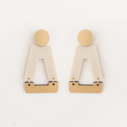 Tempio Matte Ivory Statement Earrings - Mingled