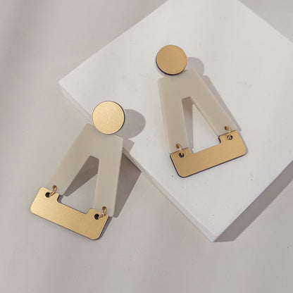 Tempio Matte Ivory Statement Earrings - Mingled