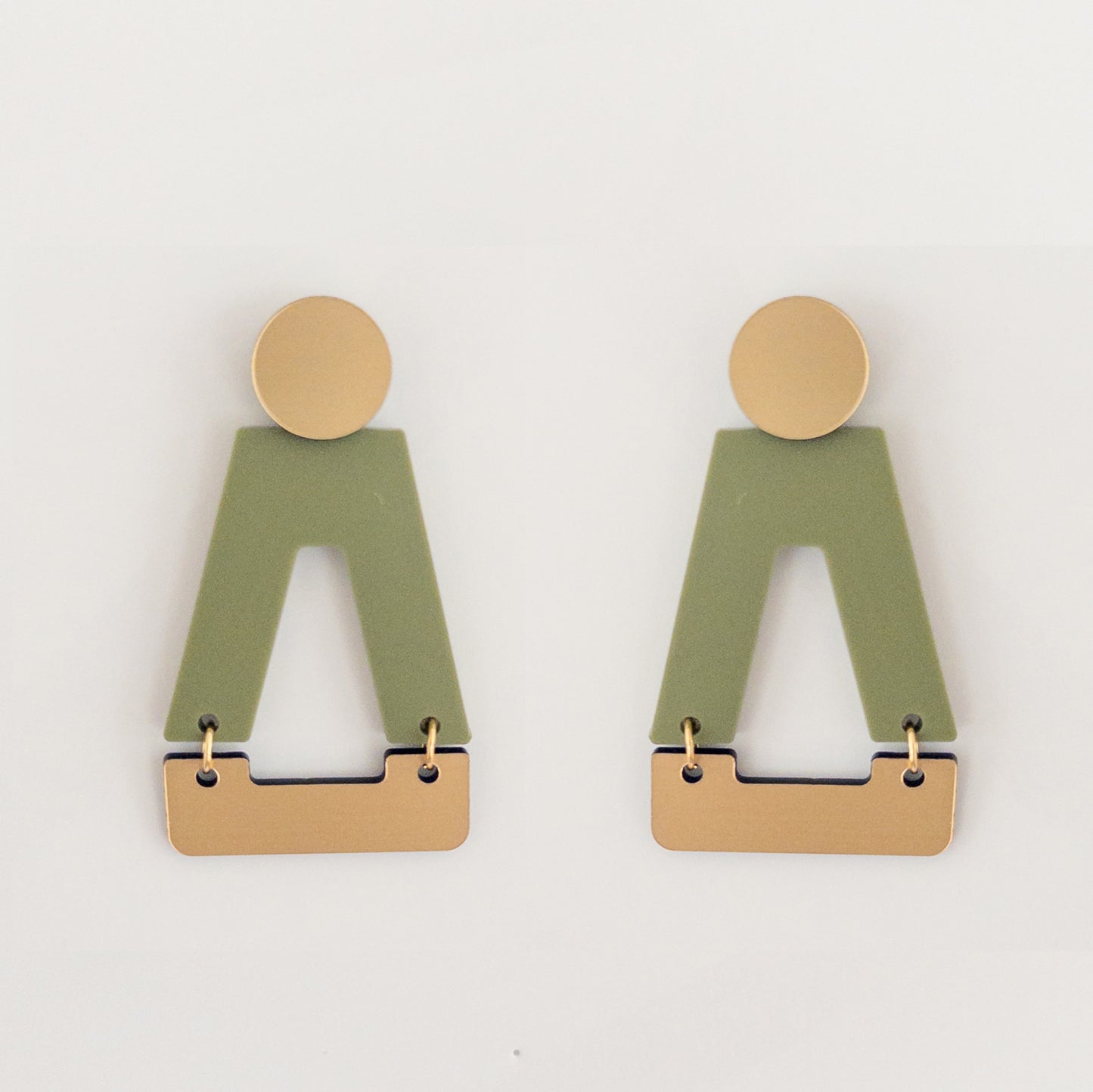 Tempio Olive Green Statement Earrings
