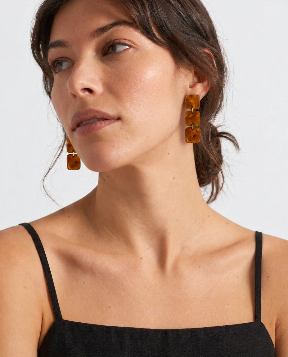 Brown Statement Earrings