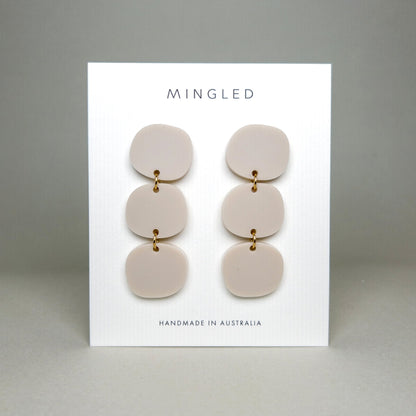 Triple Stack Dangles - Ivory Beige - Mingled