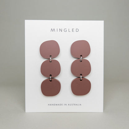 Triple Stack Dangles - Matte Nutmeg Brown - Mingled