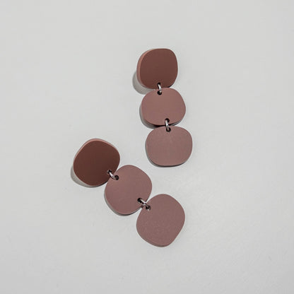 Triple Stack Dangles - Matte Nutmeg Brown - Mingled