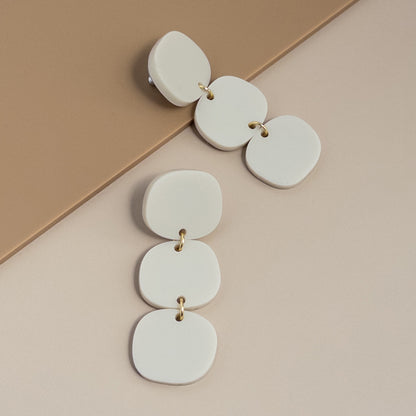 Triple Stack Dangles - Ivory Beige - Mingled