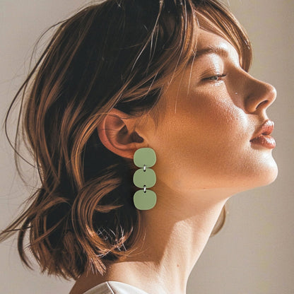 Triple Stack Dangles - Olive Green - Mingled