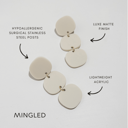 Triple Stack Dangles - Ivory Beige - Mingled