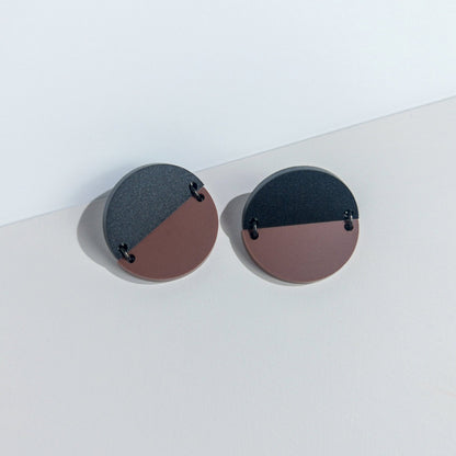 TWO PIECE Statement Earrings - Burgundy - Mingled