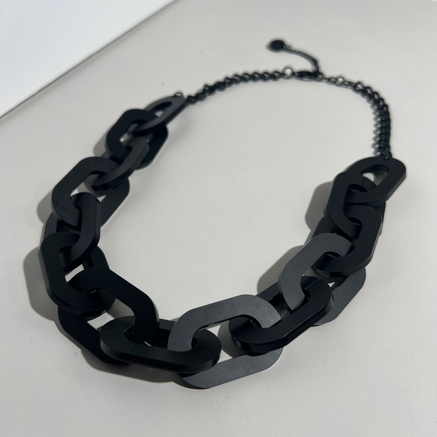 Chunky Chain Link Necklace - Matte Black